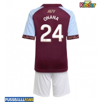 Aston Villa Amadou Onana #24 Heimtrikotsatz Kinder 2025-26 Kurzarm (+ Kurze Hosen)